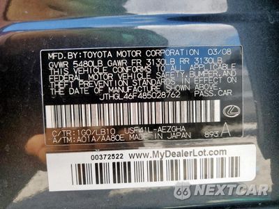Zdjęcie 13 z 13 samochodu: 2008 LEXUS LS 460L VIN:JTHGL46F485028762 - miniatura