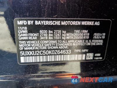 Zdjęcie 13 z 15 samochodu: 2019 BMW X6 XDRIVE35I VIN:5UXKU2C50K0Z64633 - miniatura