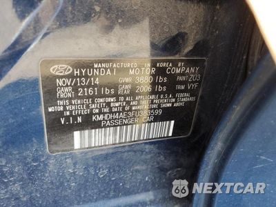 Zdjęcie 12 z 12 samochodu: 2015 HYUNDAI ELANTRA SE VIN:KMHDH4AE3FU383599 - miniatura
