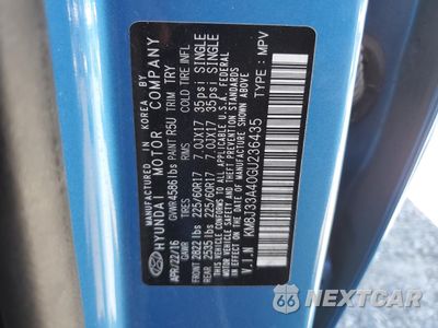 Zdjęcie 13 z 15 samochodu: 2016 HYUNDAI TUCSON VIN:KM8J33A40GU236435 - miniatura