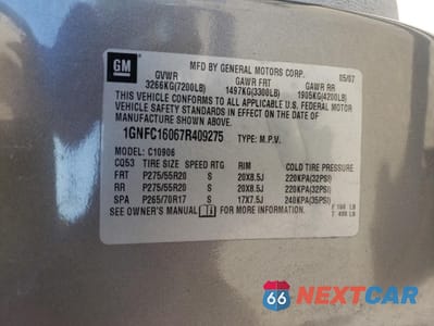 Zdjęcie 13 z 14 samochodu: 2007 CHEVROLET SUBURBAN C1500 VIN:1GNFC16067R409275 - miniatura