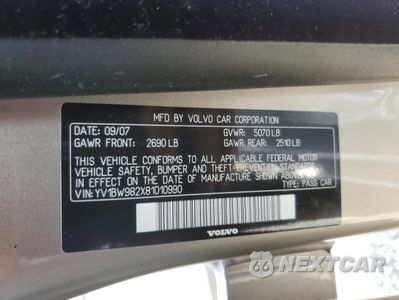 Zdjęcie 12 z 12 samochodu: 2008 VOLVO V70 3.2 VIN:YV1BW982X81010990 - miniatura