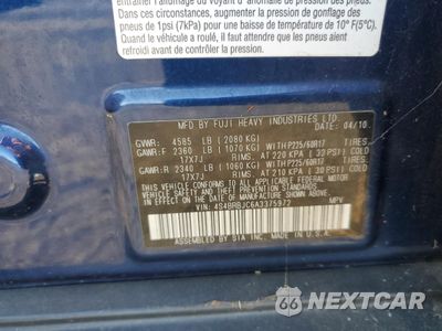Zdjęcie 12 z 12 samochodu: 2010 SUBARU OUTBACK 2.5I LIMITED VIN:4S4BRBJC6A3375972 - miniatura