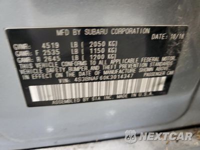 Zdjęcie 12 z 12 samochodu: 2019 SUBARU LEGACY 2.5I PREMIUM VIN:4S3BNAF60K3014347 - miniatura