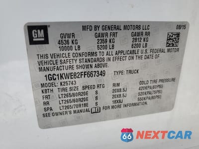 Zdjęcie 12 z 12 samochodu: 2015 CHEVROLET SILVERADO K2500 HEAVY DUTY LTZ VIN:1GC1KWE82FF667349 - miniatura
