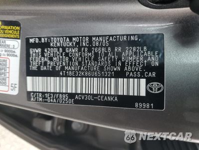 Zdjęcie 12 z 12 samochodu: 2006 TOYOTA CAMRY LE VIN:4T1BE32K86U651321 - miniatura