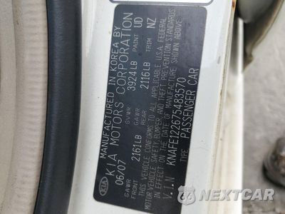 Zdjęcie 12 z 12 samochodu: 2007 KIA SPECTRA EX VIN:KNAFE122675483570 - miniatura