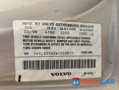 Zdjęcie 13 z 15 samochodu: 1998 VOLVO S70 VIN:YV1LS5582W1553877 - miniatura