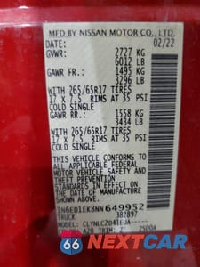 Zdjęcie 13 z 14 samochodu: 2022 NISSAN FRONTIER S VIN:1N6ED1EK8NN649952 - miniatura