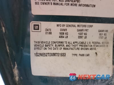 Zdjęcie 12 z 13 samochodu: 1999 PONTIAC GRAND AM SE VIN:1G2NE52T0XM701933 - miniatura