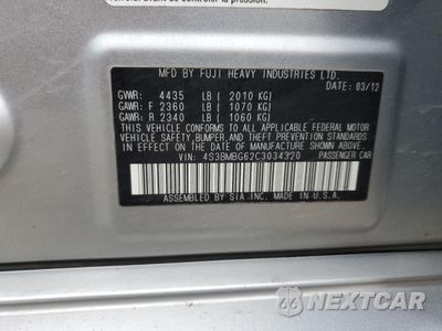 Zdjęcie 13 z 13 samochodu: 2012 SUBARU LEGACY 2.5I PREMIUM VIN:4S3BMBG62C3034320 - miniatura