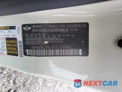 Zdjęcie 12 z 14 samochodu: 2005 MINI COOPER VIN:WMWRC33435TC59098 - miniatura