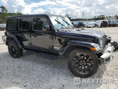 Czwarte zdjęcie samochodu z boku: 2021 JEEP WRANGLER UNLIMITED SAHARA 4XE VIN:1C4JJXP66MW860122 - miniatura