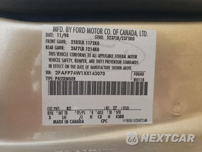 Zdjęcie 12 z 12 samochodu: 1999 FORD CROWN VICTORIA LX VIN:2FAFP74W1XX143070 - miniatura