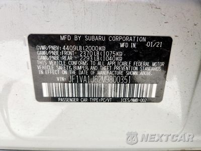 Zdjęcie 12 z 14 samochodu: 2021 SUBARU WRX LIMITED VIN:JF1VA1J62M9800351 - miniatura