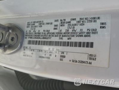 Zdjęcie 13 z 13 samochodu: 2020 FORD ESCAPE SE VIN:1FMCU9G6XLUB82217 - miniatura
