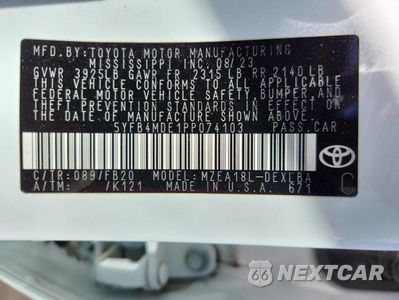 Zdjęcie 13 z 13 samochodu: 2023 TOYOTA COROLLA LE VIN:5YFB4MDE1PP074103 - miniatura