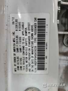 Zdjęcie 12 z 12 samochodu: 2012 HONDA ACCORD EXL VIN:1HGCP3F84CA038239 - miniatura