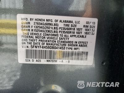 Zdjęcie 13 z 13 samochodu: 2013 HONDA PILOT EXL VIN:5FNYF4H59DB041453 - miniatura