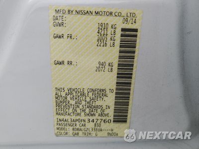 Zdjęcie 12 z 14 samochodu: 2015 NISSAN ALTIMA 2.5 VIN:1N4AL3AP0FN347760 - miniatura