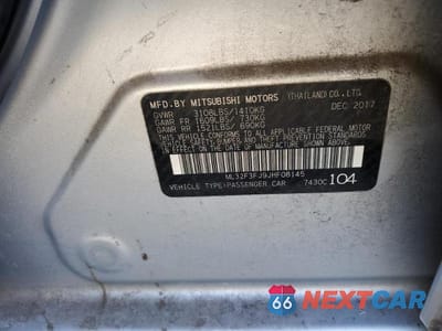 Zdjęcie 12 z 12 samochodu: 2018 MITSUBISHI MIRAGE G4 ES VIN:ML32F3FJ9JHF08145 - miniatura