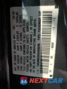 Zdjęcie 12 z 12 samochodu: 2006 HONDA ACCORD VIN:1HGCM66566A068458 - miniatura