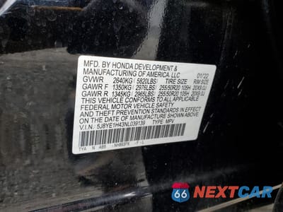 Zdjęcie 13 z 13 samochodu: 2022 ACURA MDX TECHNOLOGY VIN:5J8YE1H43NL039139 - miniatura