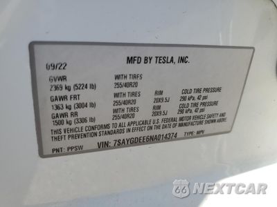 Zdjęcie 12 z 12 samochodu: 2022 TESLA MODEL Y VIN:7SAYGDEE6NA014374 - miniatura