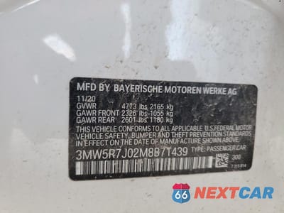 Zdjęcie 12 z 12 samochodu: 2021 BMW 330XI VIN:3MW5R7J02M8B71439 - miniatura