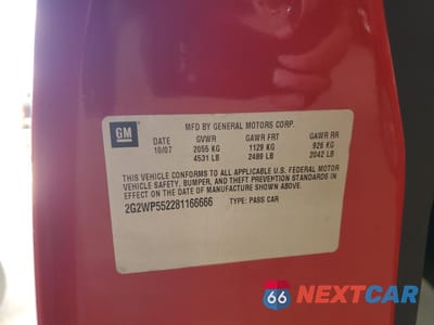 Zdjęcie 12 z 14 samochodu: 2008 PONTIAC GRAND PRIX VIN:2G2WP552281166666 - miniatura