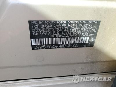 Zdjęcie 12 z 12 samochodu: 2007 LEXUS ES 350 BASE VIN:JTHBJ46GX72048118 - miniatura