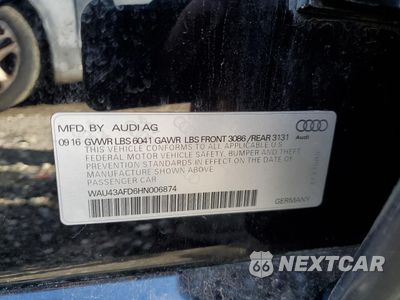 Zdjęcie 12 z 12 samochodu: 2017 AUDI A8 L QUATTRO VIN:WAU43AFD6HN006874 - miniatura