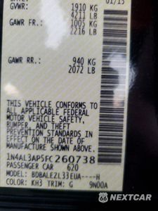 Zdjęcie 13 z 13 samochodu: 2015 NISSAN ALTIMA 2.5 VIN:1N4AL3AP5FC260738 - miniatura