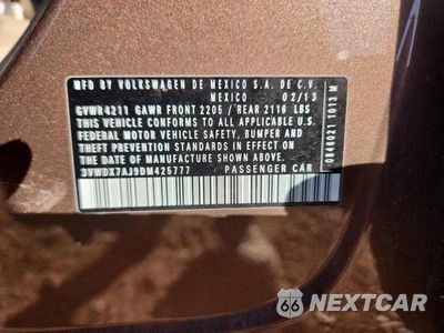 Zdjęcie 12 z 12 samochodu: 2013 VOLKSWAGEN JETTA SE VIN:3VWDX7AJ9DM425777 - miniatura