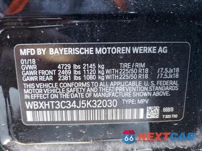 Zdjęcie 12 z 12 samochodu: 2018 BMW X1 XDRIVE28I VIN:WBXHT3C34J5K32030 - miniatura