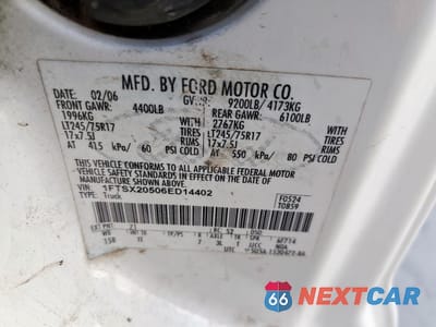 Zdjęcie 12 z 12 samochodu: 2006 FORD F250 SUPER DUTY VIN:1FTSX20506ED14402 - miniatura
