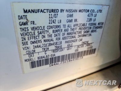 Zdjęcie 12 z 14 samochodu: 2008 NISSAN ALTIMA 2.5 VIN:1N4AL21E18N458118 - miniatura