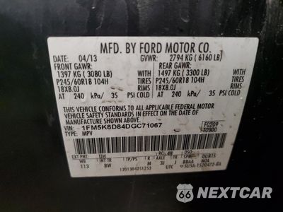 Zdjęcie 14 z 15 samochodu: 2013 FORD EXPLORER XLT VIN:1FM5K8D84DGC71067 - miniatura