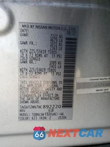 Zdjęcie 12 z 12 samochodu: 2017 NISS ROGUE VIN:5N1AT2MV7HC892220 - miniatura