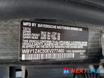 Zdjęcie 12 z 12 samochodu: 2014 BMW I3 REX VIN:WBY1Z4C50EV277460 - miniatura