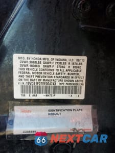 Zdjęcie 12 z 14 samochodu: 2014 ACURA ILX 20 VIN:19VDE1F37EE004743 - miniatura