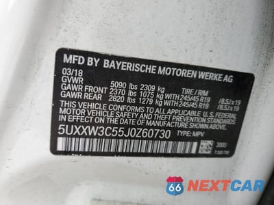 Zdjęcie 13 z 13 samochodu: 2018 BMW X4 XDRIVE28I VIN:5UXXW3C55J0Z60730 - miniatura