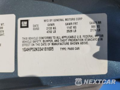 Zdjęcie 13 z 14 samochodu: 2003 BUICK LESABRE CUSTOM VIN:1G4HP52K034181605 - miniatura