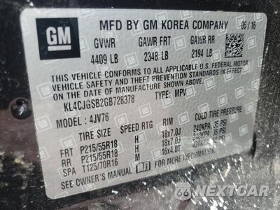 Zdjęcie 13 z 13 samochodu: 2016 BUICK ENCORE VIN:KL4CJGSB2GB728378 - miniatura