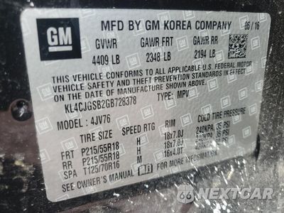 Zdjęcie 13 z 13 samochodu: 2016 BUICK ENCORE VIN:KL4CJGSB2GB728378 - miniatura