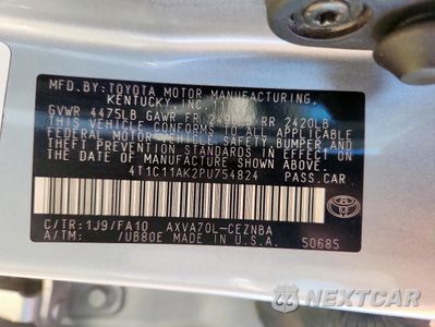 Zdjęcie 12 z 13 samochodu: 2023 TOYOTA CAMRY LE VIN:4T1C11AK2PU754824 - miniatura