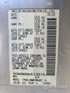 Zdjęcie 14 z 14 samochodu: 2010 NISSAN ARMADA SE VIN:5N1BA0ND0AN619036 - miniatura