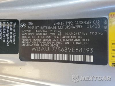 Zdjęcie 12 z 12 samochodu: 2008 BMW 128 I VIN:WBAUL73568VE88393 - miniatura