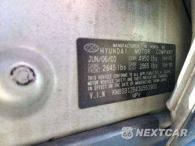 Zdjęcie 13 z 13 samochodu: 2003 HYUNDAI SANTA FE GL VIN:KM8SB12B43U553900 - miniatura