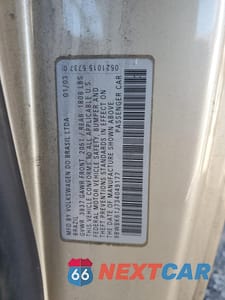 Zdjęcie 12 z 12 samochodu: 2003 VOLKSWAGEN GOLF GL VIN:9BWBK61J734049177 - miniatura